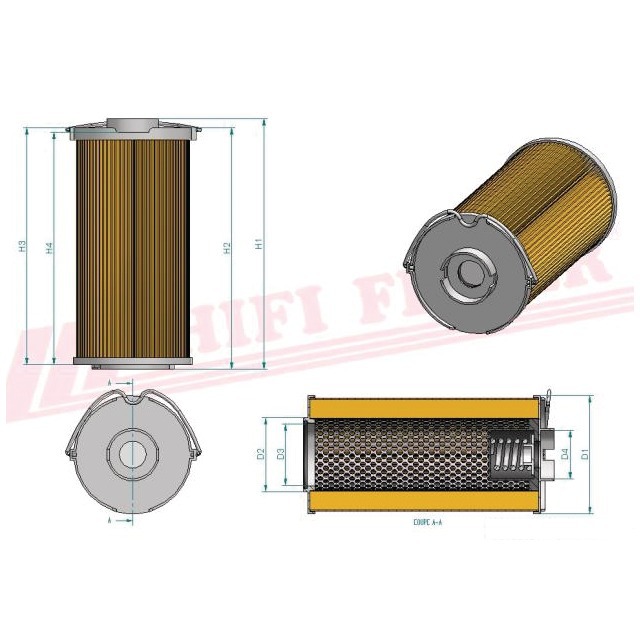 Filtre Hydraulique SH 74016 Hifi Filter référence fournisseur HIFSH74016